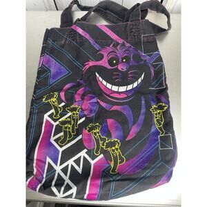Disney Loungefly Cheshire Cat Fabric Tote BAG Alice In Wonderland Neon Rave